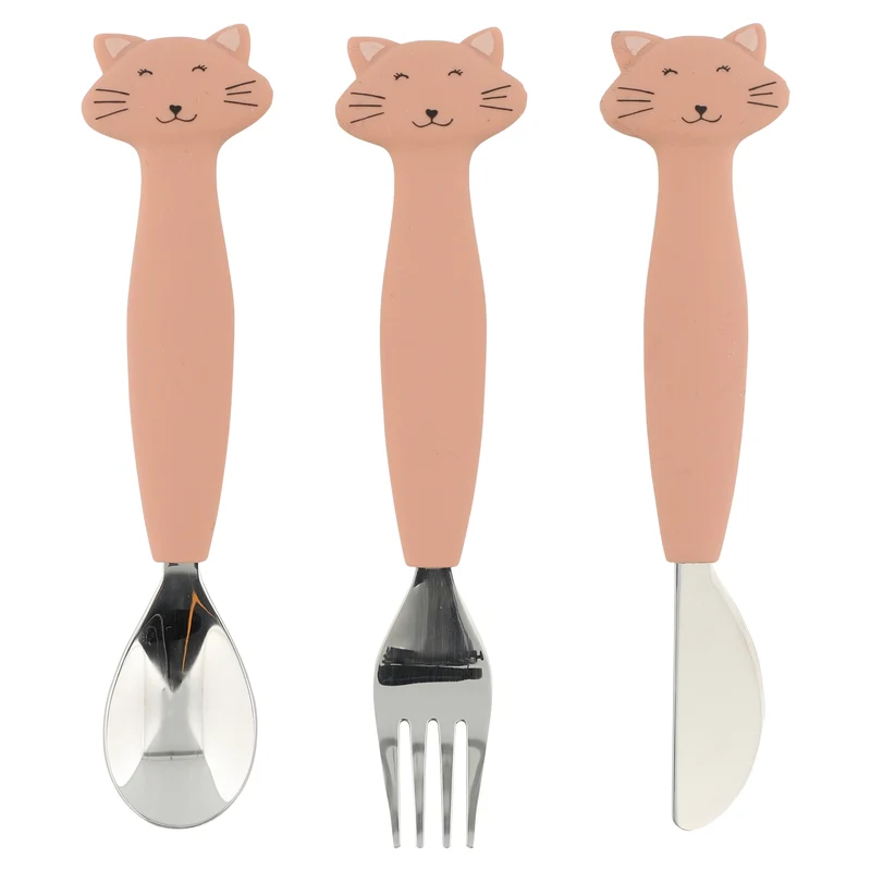 Lot de 3 Couverts Métal et Silicone - Mr. Cat