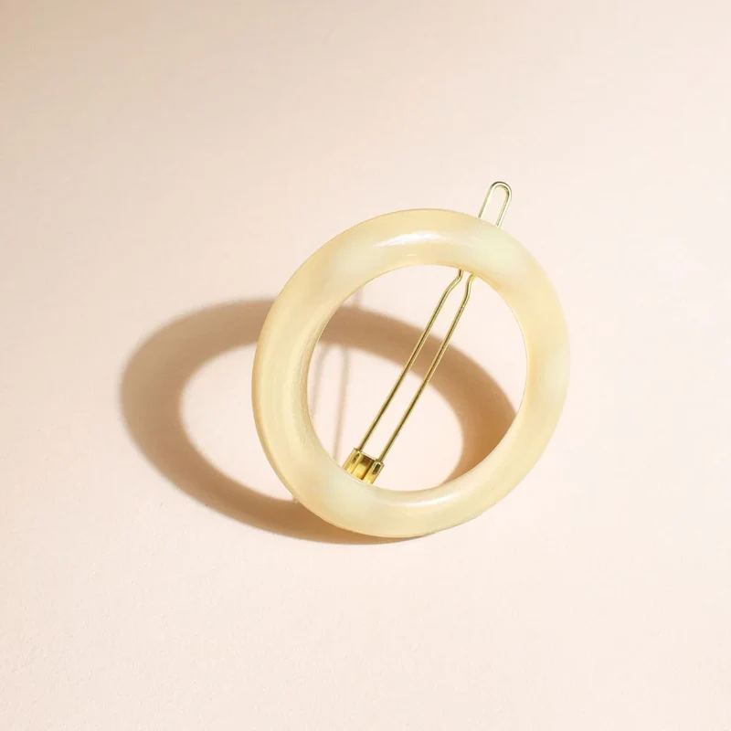 Barrette ronde ivoire