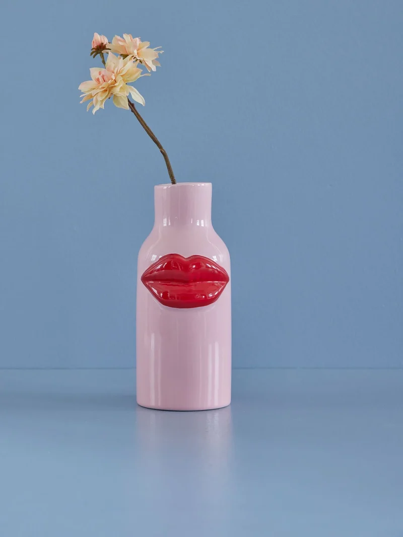 Vase en Céramique avec Bouche Fuchsia petit modèle