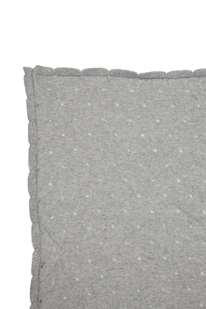 Knitted Baby Blanket Biscuit Grey