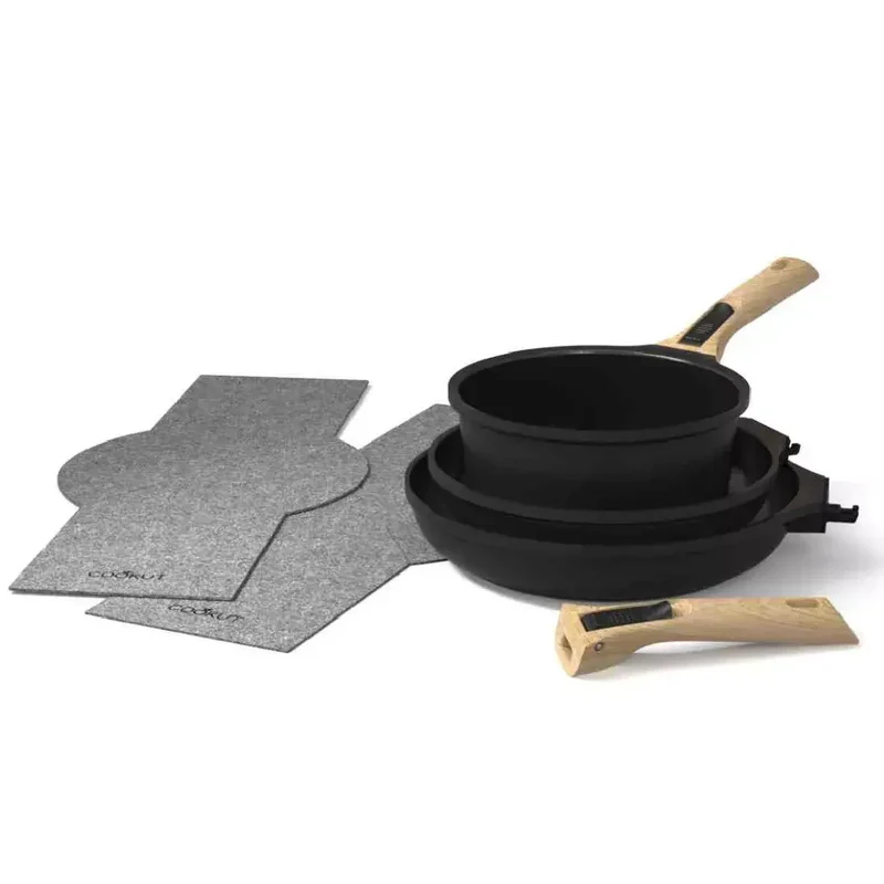 Kit de Casseroles - trio Casseroles & Poêles 24cm et 28cm - Graphite