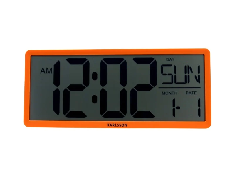 Réveil Retro LCD - Mur & Table Bright Orange