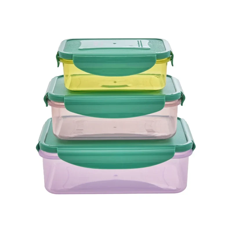 Boîtes de rangement Vertes Rectangulaires (set de 3)