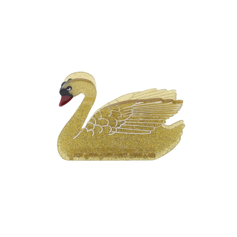 Pince à cheveux - Cygne doré