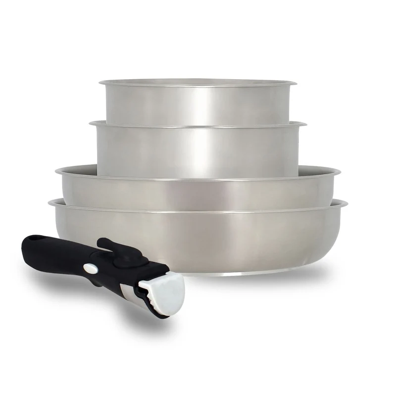 Set 5 Pièces Iris Inox & Aluminium avec Poignée Amovible