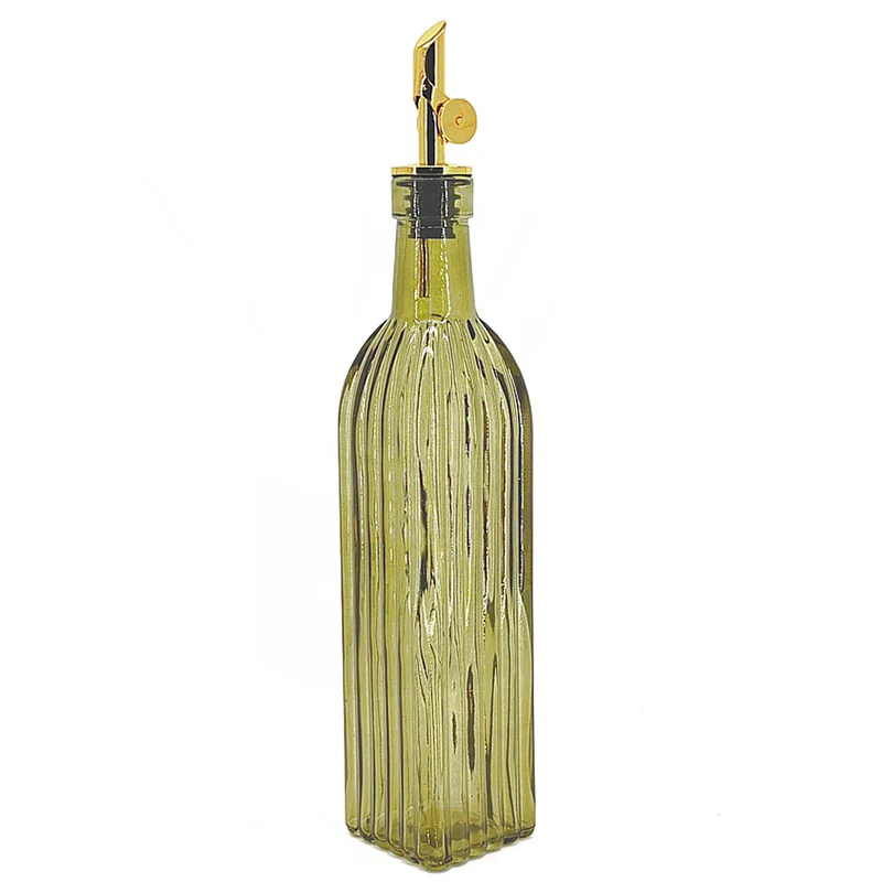Bouteille d'huile ou vinaigre - Ambré vert