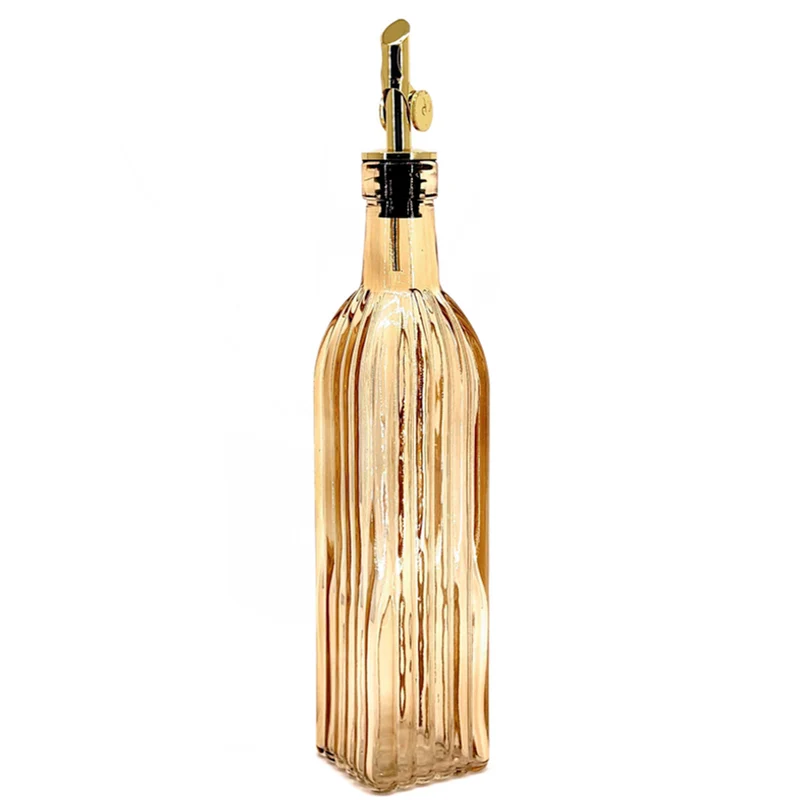 Bouteille d'huile ou vinaigre - Verre ambré
