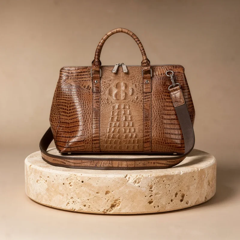 Cabas cognac grand format