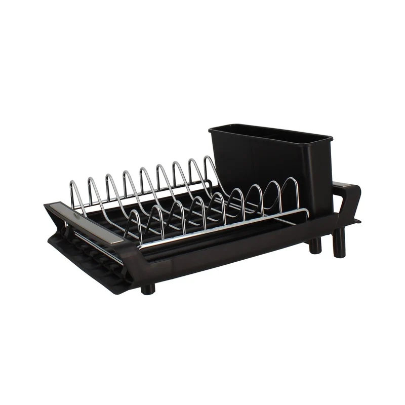 Égouttoir à Vaisselle Extensible Polypropylène Noir 28×20 cm