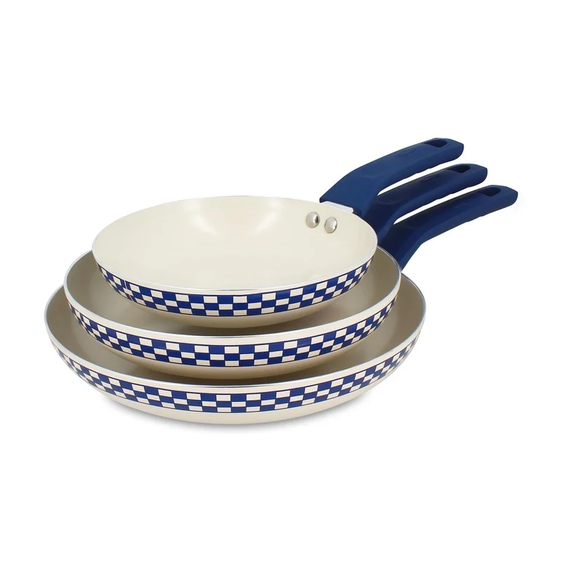 Lot de 3 poêles Ginette Ø20/24/28cm en aluminium recyclé avec revêtement antiadhésif sans PFAS