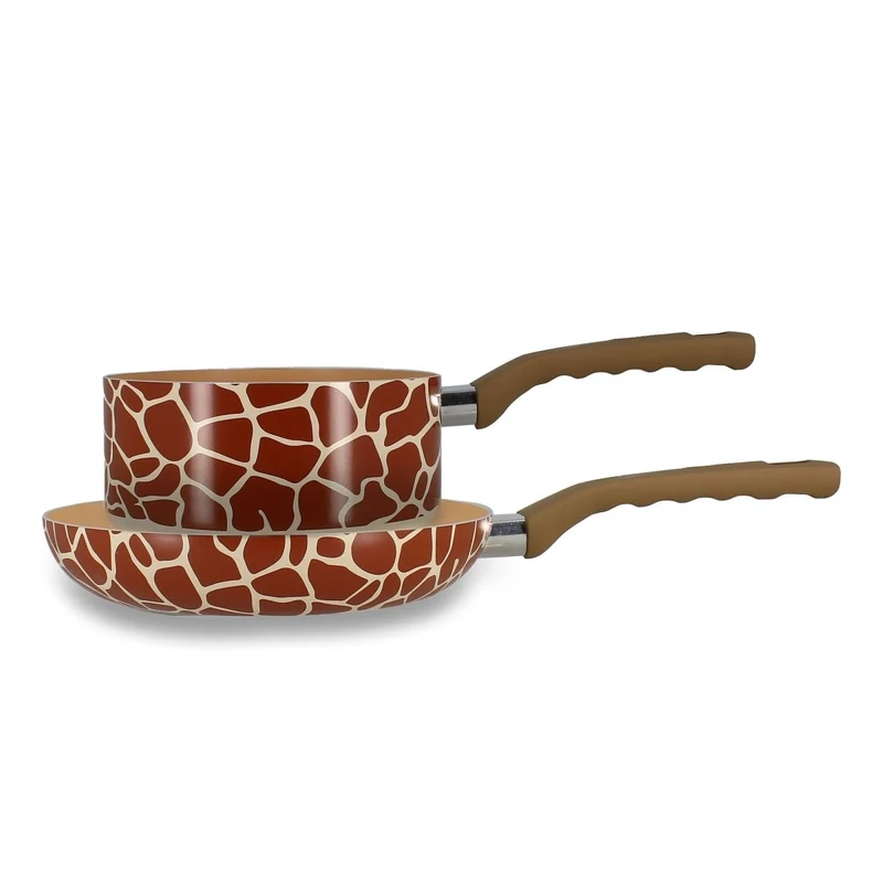 Lot de 2 pièces Girafe en aluminium et revêtement céramique sans PFAS