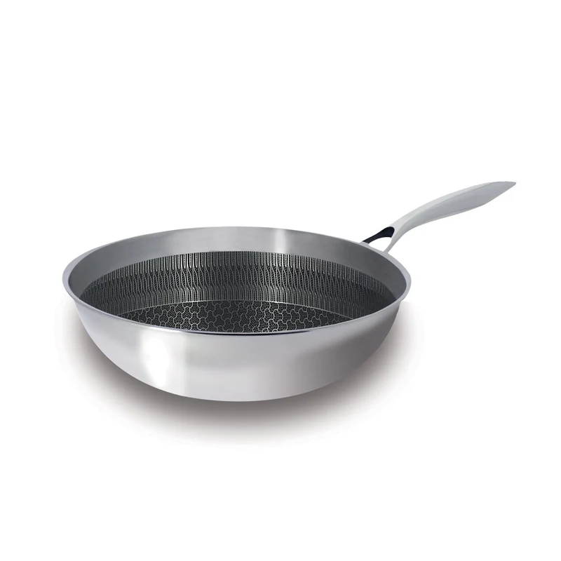 Wok Trinox Ø28 cm en acier inoxydable avec revêtement antiadhésif sans PFAS