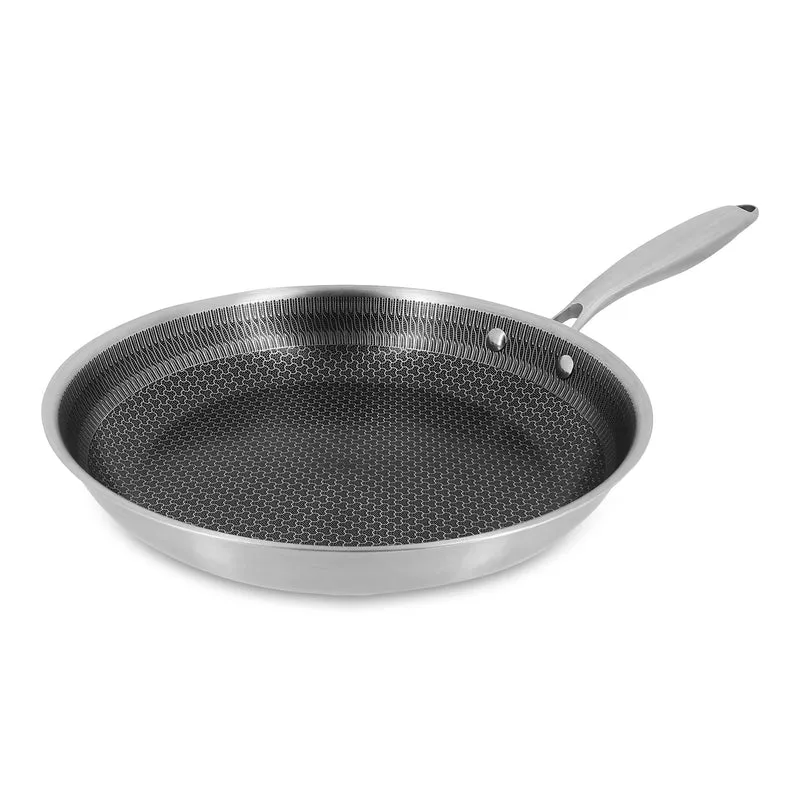Poêle Trinox Ø30 cm en acier inoxydable avec revêtement antiadhésif sans PFAS