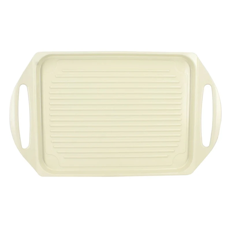 Plaque de cuisson Pure en fonte d'aluminium crème compatible induction 44x27cm