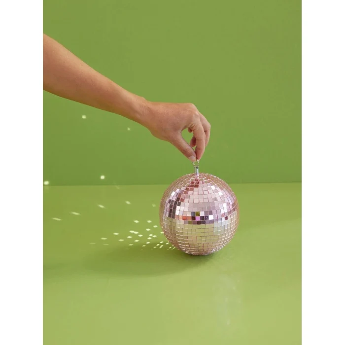 Boule disco à Facettes Rose - Medium 18 cm