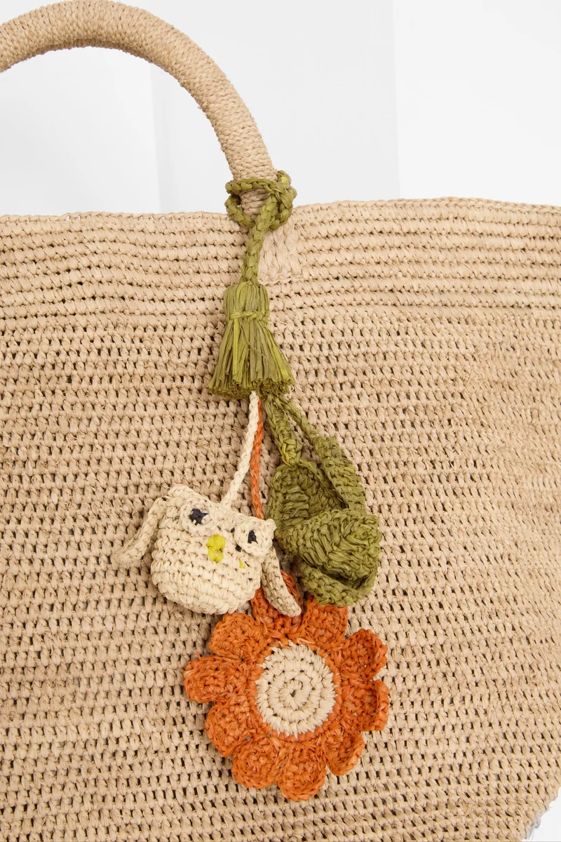 BAG CHARM White Owl