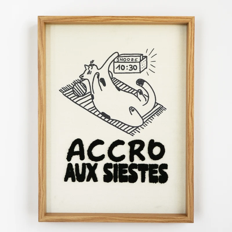 Cadre mural texturé - Accro aux siestes