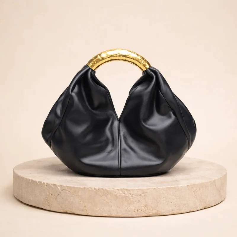 Sac souple poignée dorée