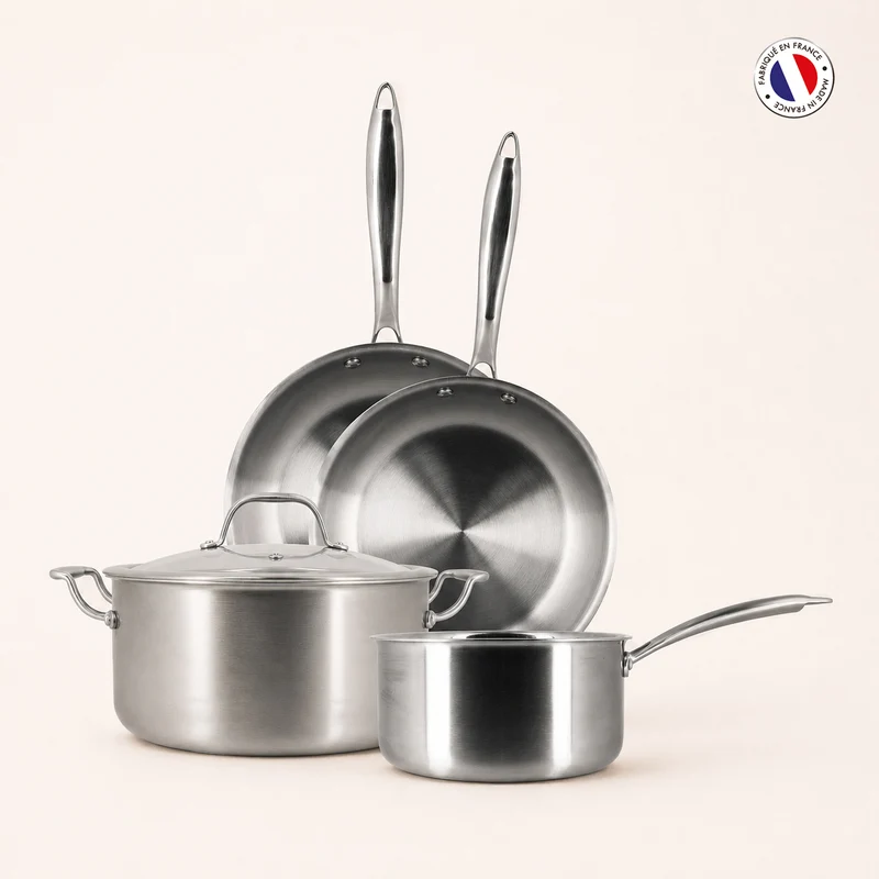 Set de 4 pièces Triply en acier inoxydable triple couche 🇫🇷