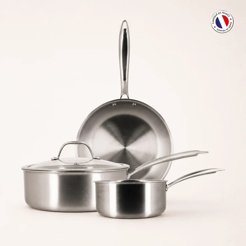 Set de 3 pièces Triply en acier inoxydable triple couche 🇫🇷