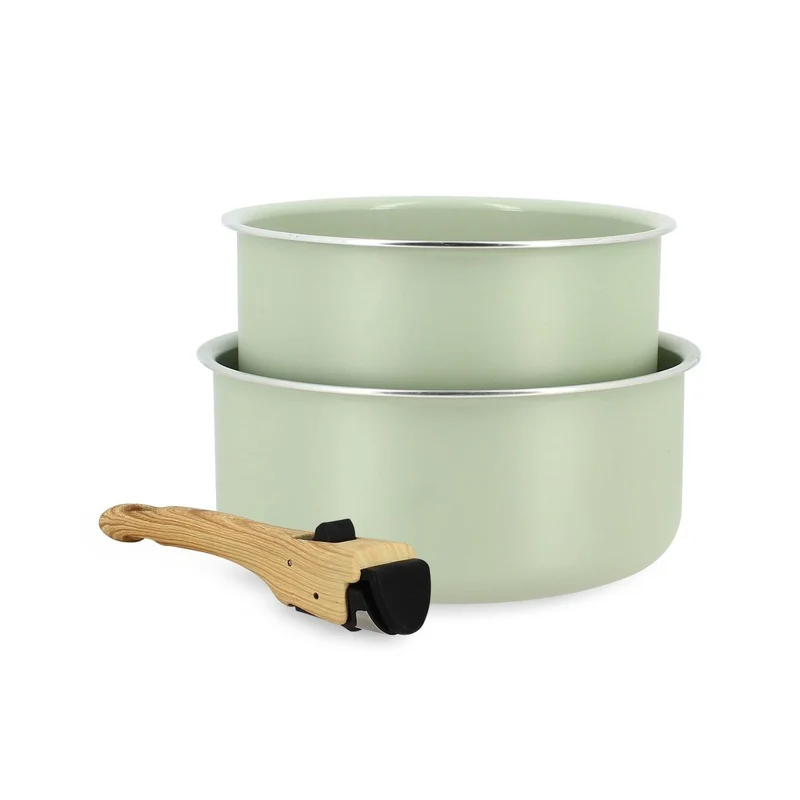 Lot de 2 casseroles Colorama 16/18 cm en aluminium avec poignée