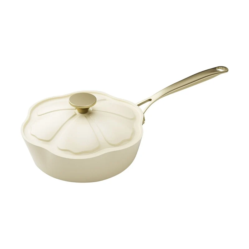 Sauteuse Dahlia 24 cm en aluminium recyclé beige