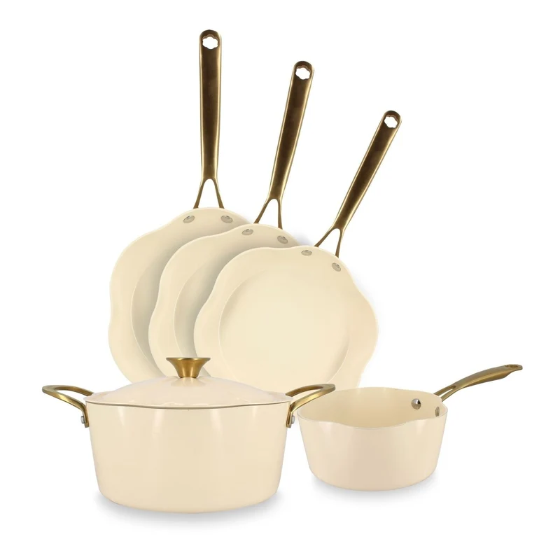 Set de 5 pièces Dahlia en aluminium recyclé beige