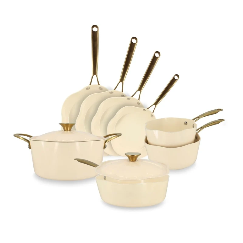 Set de 8 pièces Dahlia en aluminium recyclé beige