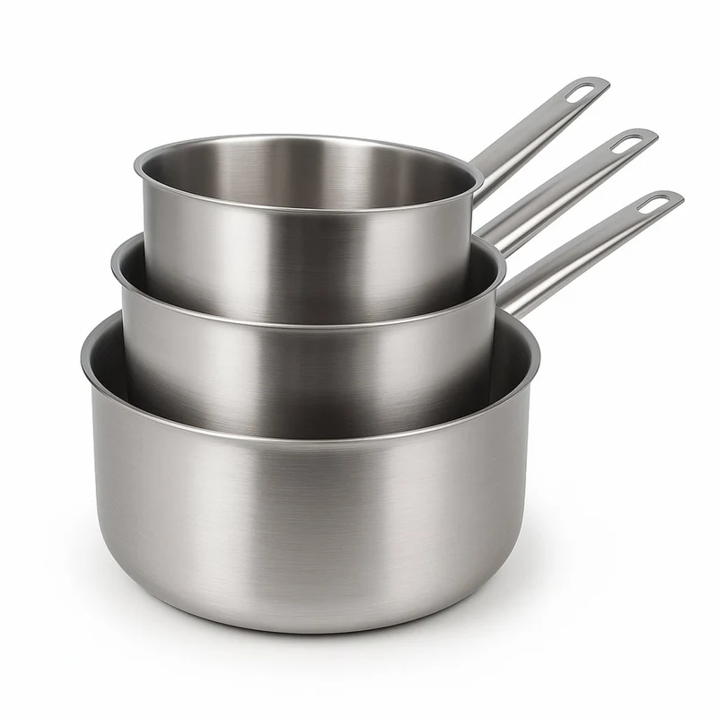 Set de 3 casseroles "Professionnel" en acier inoxydable