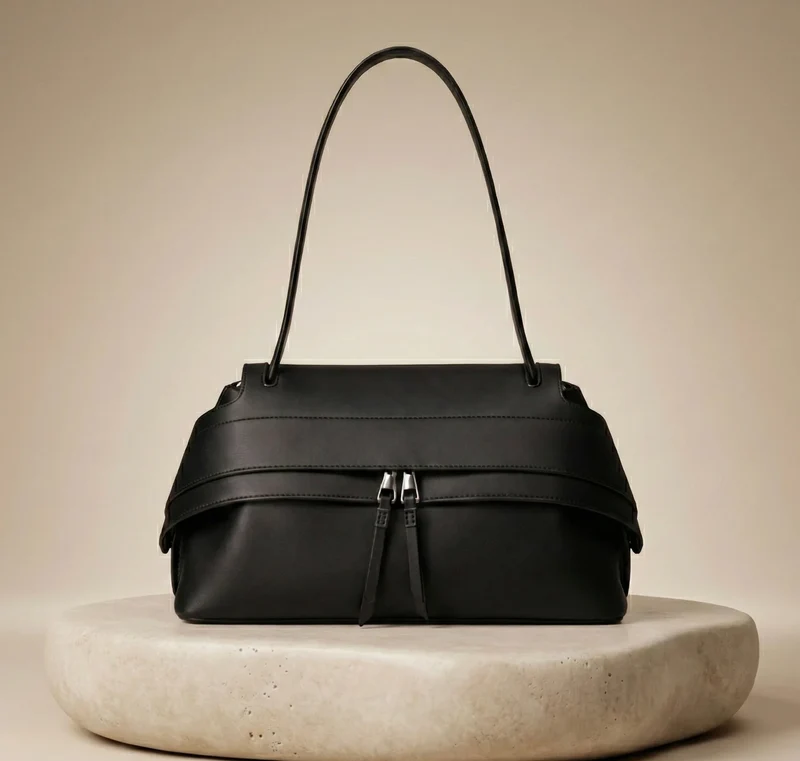 Sac à main effet cuir souple format moyen