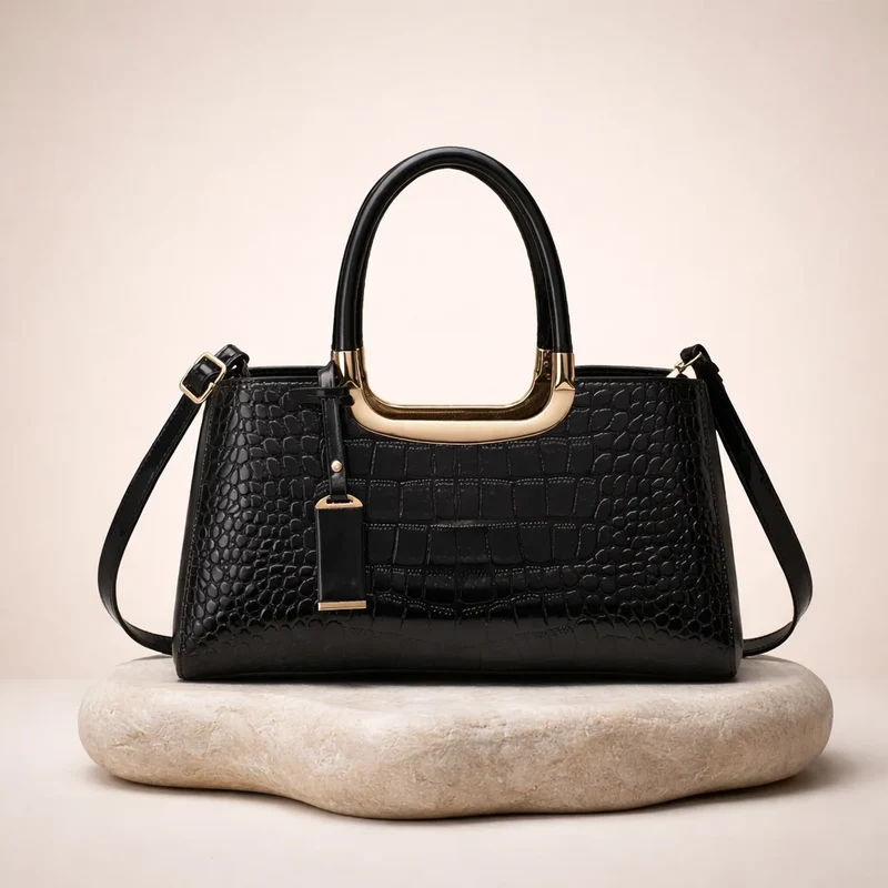 Sac effet croco format compact