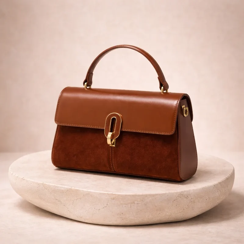 Sac à main cuir daim & lisse