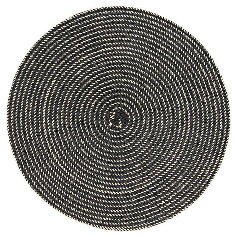 Napperon rond texturé - Noir