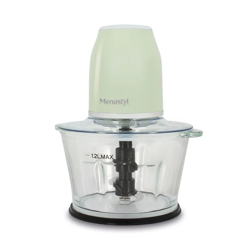 Hachoir électrique Rétro 1,2L en plastique et contenant en verre