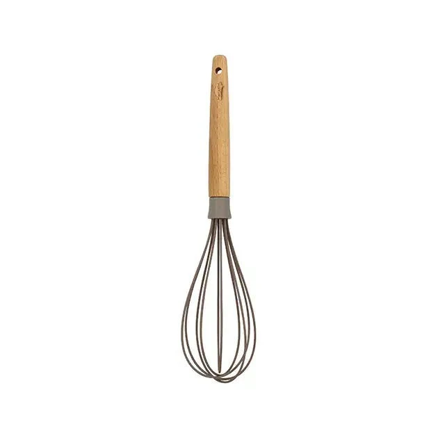 Fouet Eliott en silicone avec manche en bois