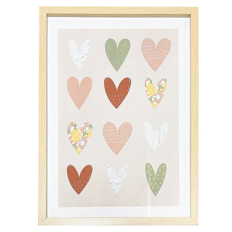 Cadre naturel - Motif de coeurs