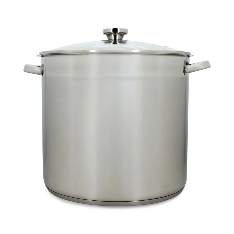 Marmite 17L 32cm en acier inoxydable avec couvercle en verre