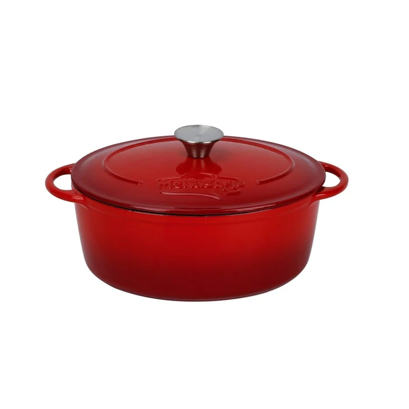 Cocotte Colette ovale 9 litres en fonte rouge