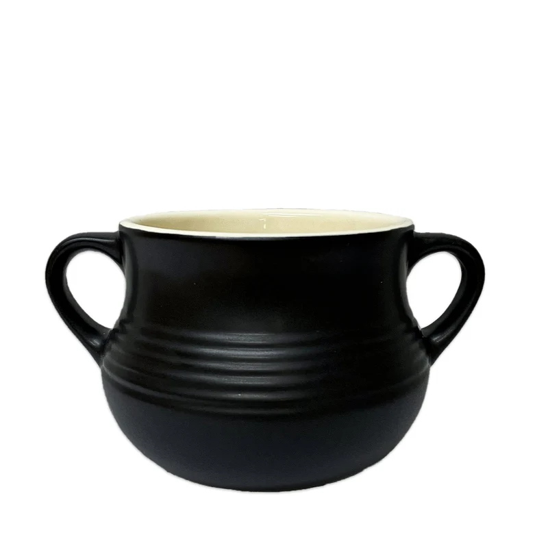 Bol vintage pour soupe à l'oignon - Noir