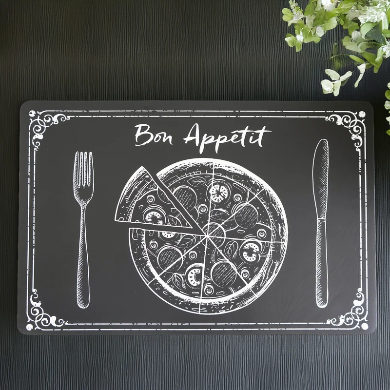 Napperon noir - Bon appetit