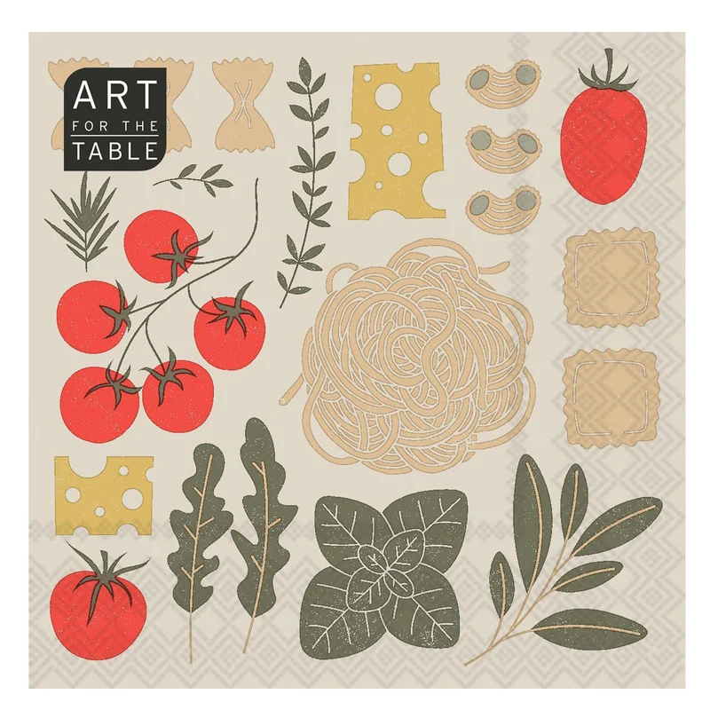Serviettes de table - Pasta lunch