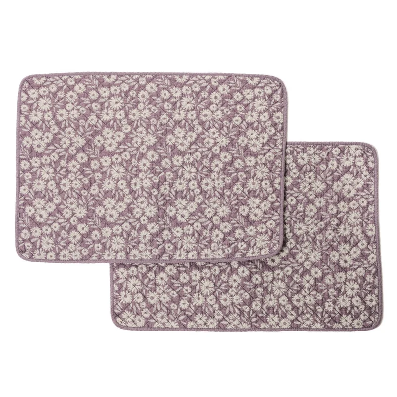 Ensemble de napperons violet fleuris - Maggie