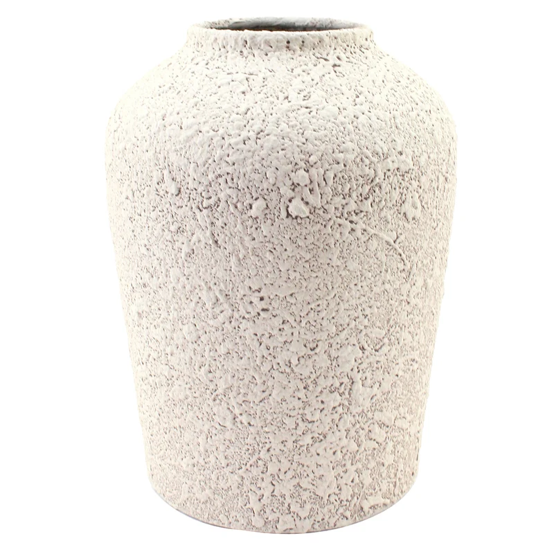 Vase arrondi effet pierre - Beige