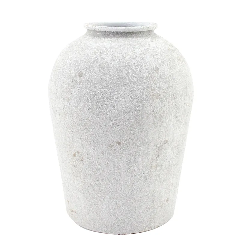 Vase arrondi effet pierre - Blanc