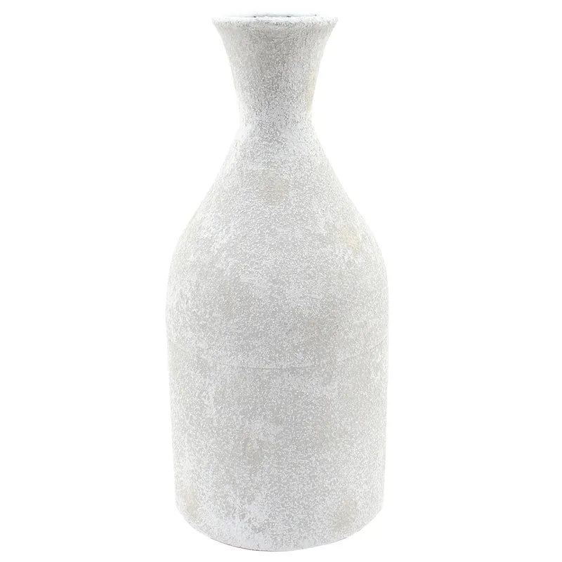 Vase allongé effet pierre - Blanc