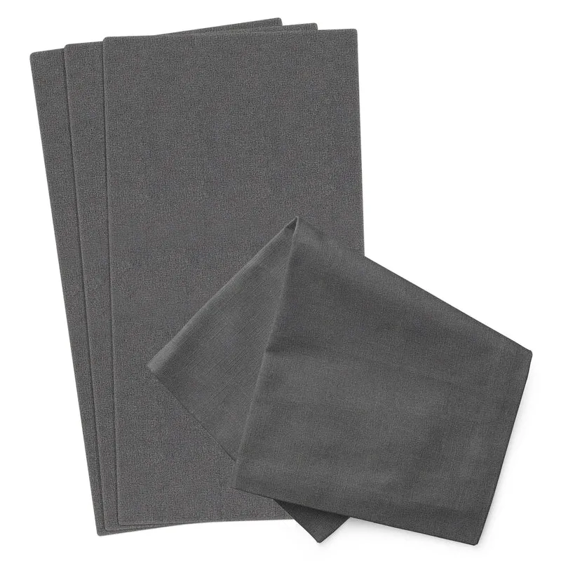 Ensemble de 4 serviettes de table en tissu - Charbon