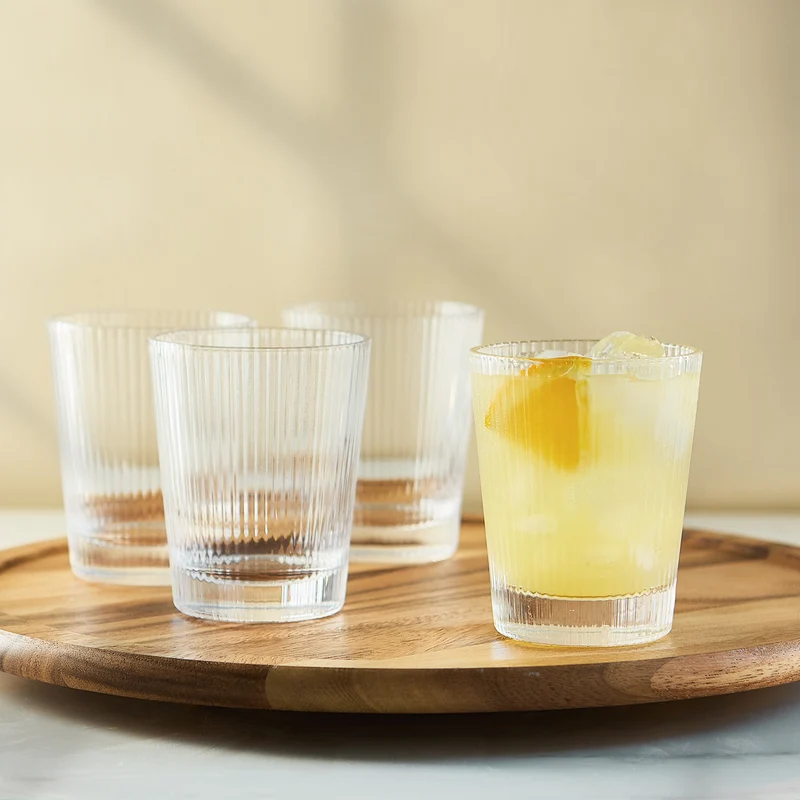 Ensemble de 4 verres striés - 250 ml