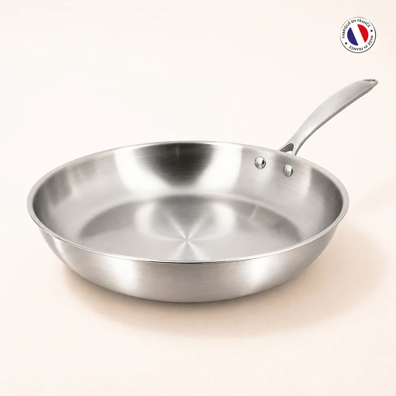 Poêle Triply en acier inoxydable triple couche 32 cm 🇫🇷