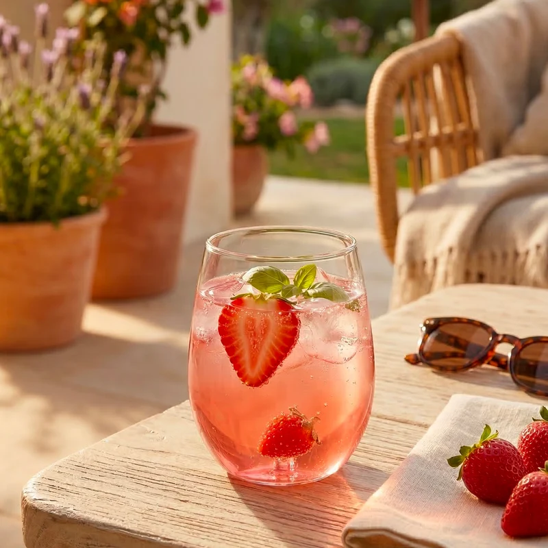 Verre à vin sans pied - Fraise 3D