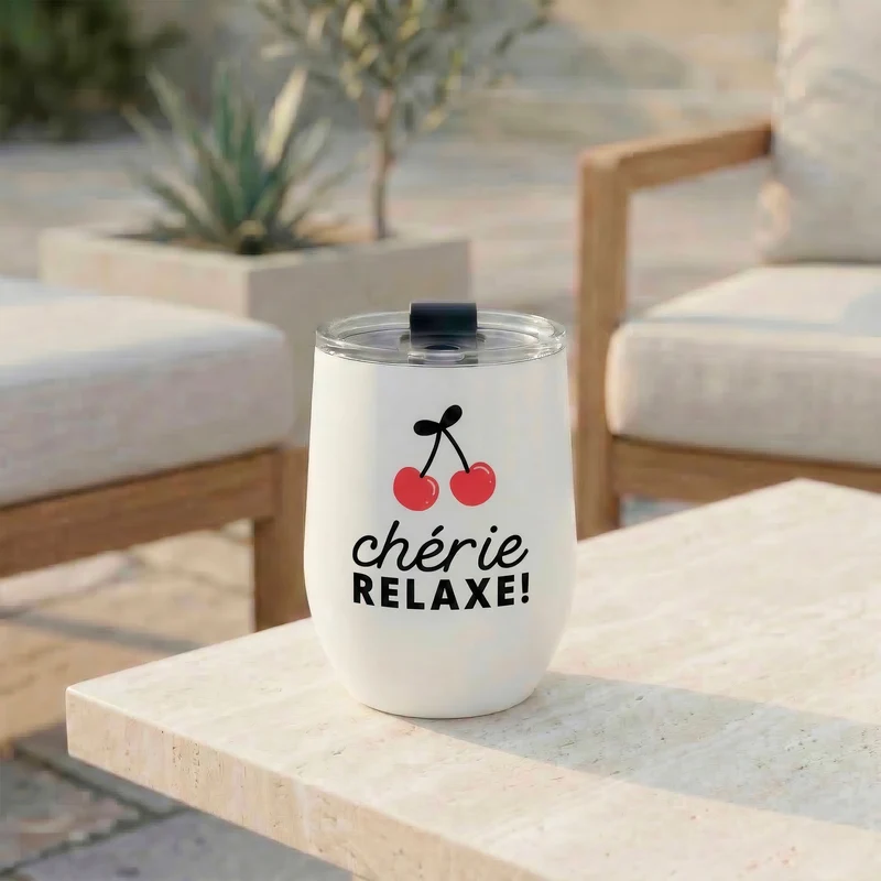 Verre à vin sans pied isotherme - Chérie Relaxe